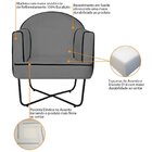 Poltrona Decorativa Para Sala De Estar Base X Eva Cinza/preto