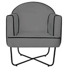 Poltrona Decorativa Para Sala De Estar Base X Eva Cinza/preto
