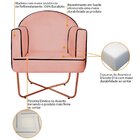 Poltrona Decorativa Para Sala De Estar Base X Eva Coral/bronze