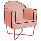 Poltrona Decorativa Para Sala De Estar Base X Eva Coral/bronze