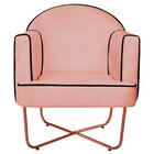 Poltrona Decorativa Para Sala De Estar Base X Eva Coral/bronze