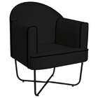 Poltrona Decorativa Para Sala De Estar Base X Eva Preto/preto