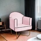 Poltrona Decorativa Para Sala De Estar Base X Eva Rosa Bebê/d