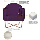 Poltrona Decorativa Para Sala De Estar Base X Eva Roxo/bronze