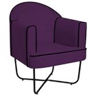 Poltrona Decorativa Para Sala De Estar Base X Eva Roxo/preto