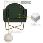 Poltrona Decorativa Para Sala De Estar Base X Eva Verde/doura