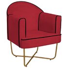 Poltrona Decorativa Para Sala De Estar Base X Eva Vermelho/do