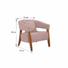 Poltrona Decorativa Para Sala De Estar Camila Veludo Rosê