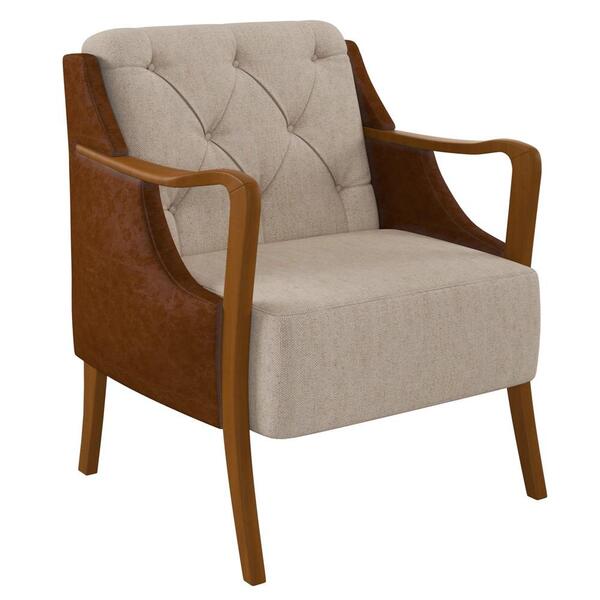 Poltrona Decorativa Para Sala De Estar Capitonê Lapa M22 Pu C