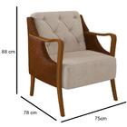 Poltrona Decorativa Para Sala De Estar Capitonê Lapa M22 Pu C