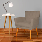 Poltrona Decorativa Para Sala De Estar Cecília Suede Cappucci