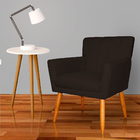 Poltrona Decorativa Para Sala De Estar Cecília Suede Marrom -