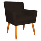 Poltrona Decorativa Para Sala De Estar Cecília Suede Marrom -