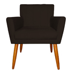 Poltrona Decorativa Para Sala De Estar Cecília Suede Marrom -