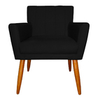 Poltrona Decorativa Para Sala De Estar Cecília Suede Preto -