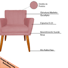 Poltrona Decorativa Para Sala De Estar Cecília Suede Rosa - M