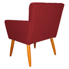 Poltrona Decorativa Para Sala De Estar Cecília Suede Vermelho