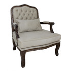 Poltrona Decorativa Para Sala De Estar Clássica King Entalhad