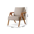 Poltrona Decorativa Para Sala De Estar Decorativa Mona Bege