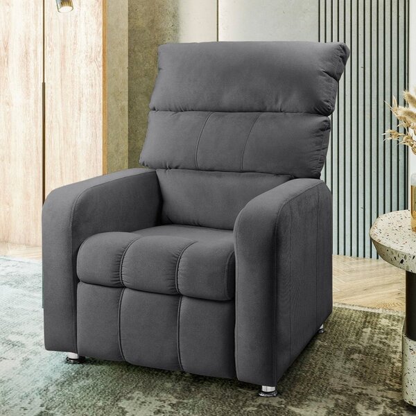 Poltrona Decorativa Para Sala De Estar Dinamarca Md Chumbo