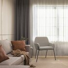 Poltrona Decorativa Para Sala De Estar Dora Bege/grafite