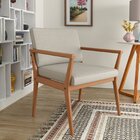 Poltrona Decorativa Para Sala De Estar Em Linho 226 Tip Areia