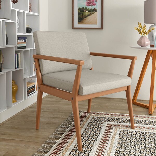 Poltrona Decorativa Para Sala De Estar Em Linho 226 Tip Areia