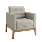 Poltrona Decorativa Para Sala De Estar Em Linho 305 Brooks Cru