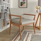 Poltrona Decorativa Para Sala De Estar Em Linho 305 Tip Cru