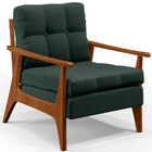 Poltrona Decorativa Para Sala De Estar Encosto Ripado Emília