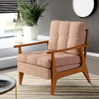 Poltrona Decorativa Para Sala De Estar Encosto Ripado Emília