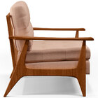 Poltrona Decorativa Para Sala De Estar Encosto Ripado Emília