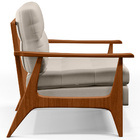 Poltrona Decorativa Para Sala De Estar Encosto Ripado Emília