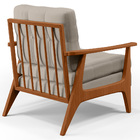 Poltrona Decorativa Para Sala De Estar Encosto Ripado Emília