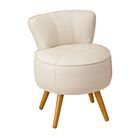 Poltrona Decorativa Para Sala De Estar Europa Couro Off White