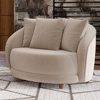 Poltrona Decorativa Para Sala De Estar Fixa Pés Madeira Witta