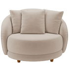 Poltrona Decorativa Para Sala De Estar Fixa Pés Madeira Witta