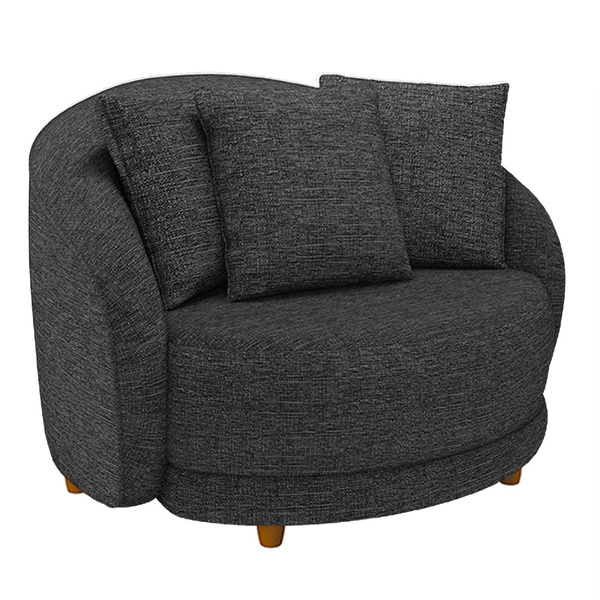 Poltrona Decorativa Para Sala De Estar Fixa Pés Madeira Witta