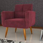 Poltrona Decorativa Para Sala De Estar Havana Vinho