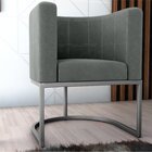 Poltrona Decorativa Para Sala De Estar Ibiza Chumbo