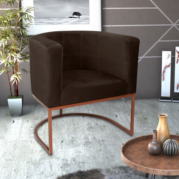 Poltrona Decorativa Para Sala De Estar Ibiza Marrom