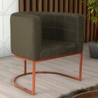 Poltrona Decorativa Para Sala De Estar Ibiza Marrom