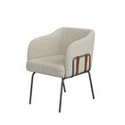 Poltrona Decorativa Para Sala De Estar Jana Bege/preto