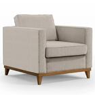 Poltrona Decorativa Para Sala De Estar Jane D05 Linho Bege -