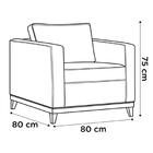 Poltrona Decorativa Para Sala De Estar Jane D05 Linho Bege -