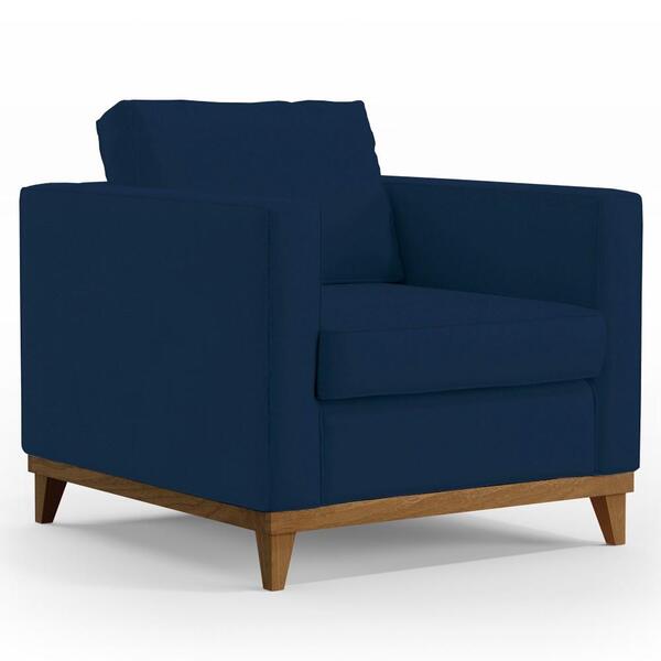 Poltrona Decorativa Para Sala De Estar Jane D05 Suede Azul -