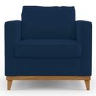 Poltrona Decorativa Para Sala De Estar Jane D05 Suede Azul -
