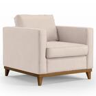 Poltrona Decorativa Para Sala De Estar Jane D05 Suede Bege -