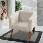 Poltrona Decorativa Para Sala De Estar Juliane Suede Bege
