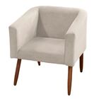 Poltrona Decorativa Para Sala De Estar Juliane Suede Bege